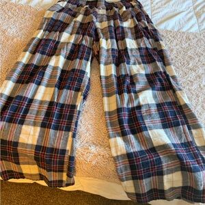 Aerie Navy and Red Plaid Lounge Pants